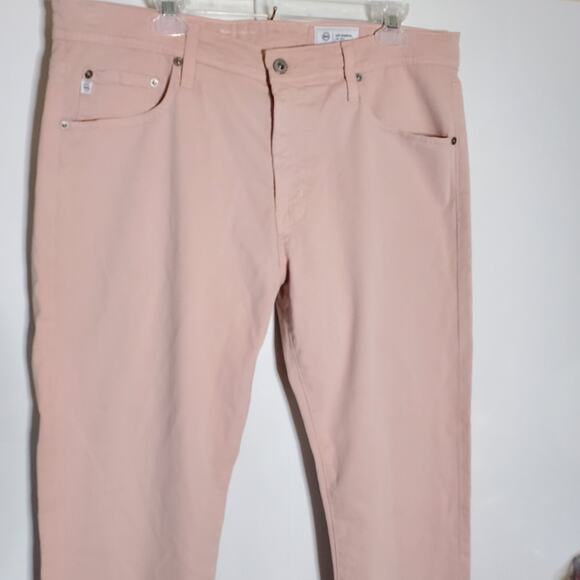 AG Tellis Vintage Pink Modern Slim Jeans Size 36x34 sueded Sateen NWT - Picture 2 of 10